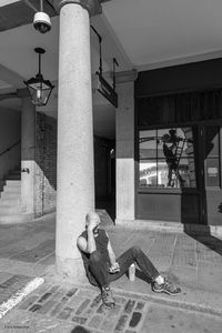 Man resting in Covent Garden, London
