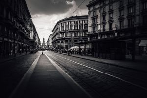 Milan street scene, Italy
