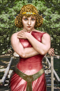 Her gaze also pierces (Corinna Monteverde), 1883, after Monteverde