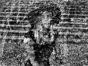 woman in leafs
