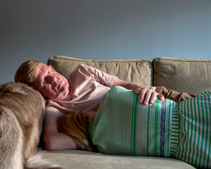 Self-portrait with Dad during Lockdown.