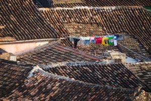 Color amidst the rooftops, Trinidad.