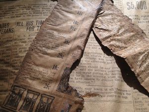 Newspaper clippings - news and groceries