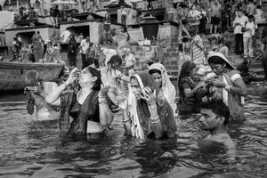 Devotional baths in Mother Ganga.