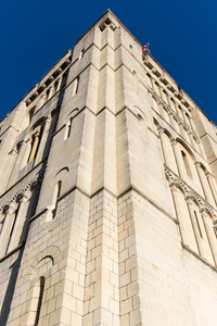 Norwich Castle façade, re-faced in a manner closely resembling the original Caen sandstone