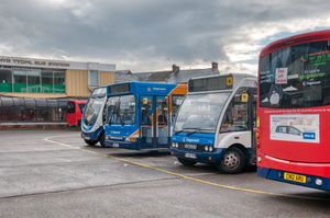 1 Buses parked up at the old Merthyr Tydfil bus station