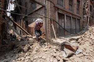 Rajiv Awal and his family salvaged what they could from their family home after it was destroyed by the 2015 Nepal earthquake and relocated to the home of a family member, outside the capital city of Kathmandu.