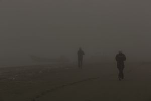 Runners at Caspian sea.