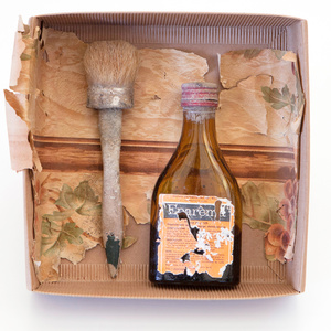 Belice valley, Sicily. Bottle of tincture with brush found in Poggioreale.