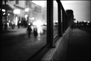 night trace by the shore, 35mm film, Larnaca