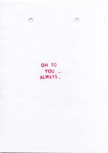 2001, inside greeting (with rubber stamp letter kit).