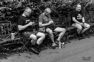 Men in a park near the Hofburg palace / museum, off Burgring, Vienna