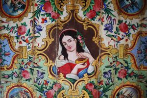 A painting on the wall of Narenjestan - Shiraz