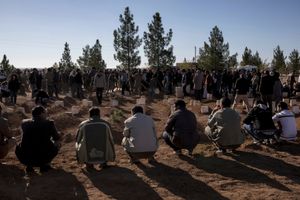 Funeral of a Kurdish People's Protection Units (YPG) fighter in Suruc, Sanliurfa province, Turkish on November 6, 2014.