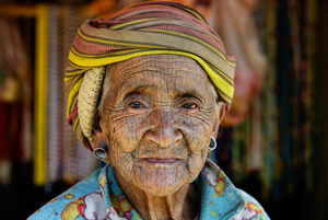 Old woman from the Chin tribe - Myanmar