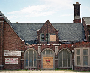 Destroyed Mark Twain branch, Detroit, MI