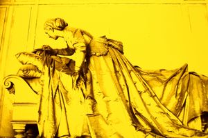 Monumental Cemetery of Staglieno: Yellow Pienovi grave, 2019