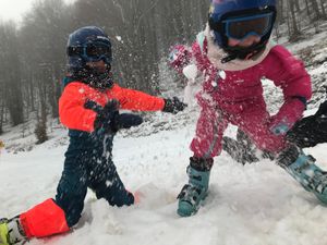 Snowball battle.