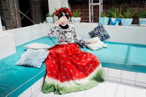 Dian Pelangi in Bali during a photo shoot.