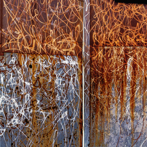 Spray pained steel gate in the Callejón de Hamel Street.