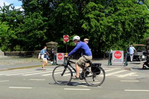 Riding a bike