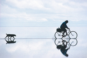 Crossing the salt flat