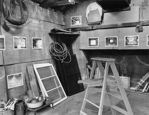 "Garage Interiors" installation (interior view detail, towards far left corner), Madison, WI, June 1983