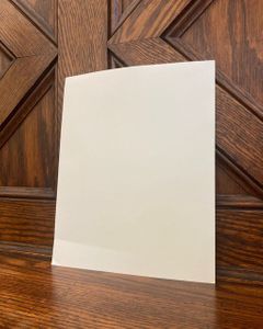 Blank homemade paper on Carnegie mantle