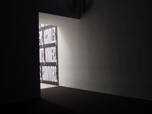 Barbara Kruger installation (detail), Art Institute of Chicago, 2021,