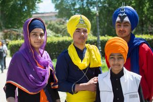 Portrait of Sikh relatives