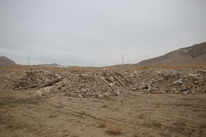 Location of accumulating the trash remained from the earthquake