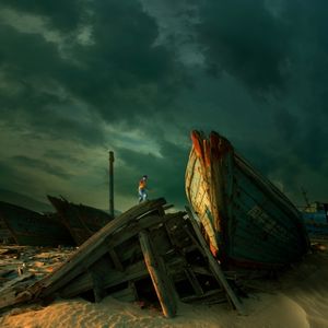 deserted boat