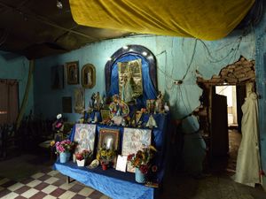 Interior shrine of the private house of the elderly devotee in Corrientes Capitale