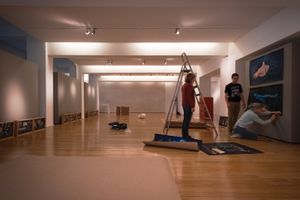 Cristina Valadas preparing her exhibition