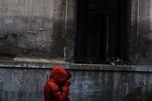 Girl with red coat