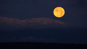 Moon Set over Olympics