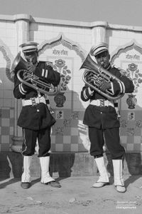Musicians playing at a wedding | Dhanda, Punjab.