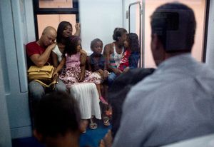 About 2,400 people boarded the free city trains to the Maracanãzinho, sports complex gym Macaranã stadium, final stage of the World Cup 2014.
