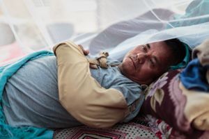 Binot Kumar Lama sustained injuries to his head and arm during the 2015 Nepal earthquake. His family home was destroyed, leaving him and his wife seeking shelter in a temporary camp with little protection and limited access to medical treatment.