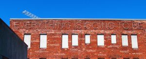 2020, front, archival pigment print (color photograph, with added text).