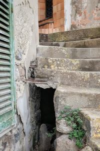 Staircase detached from the wall. District "Casa Ribera", Casamicciola Terme
