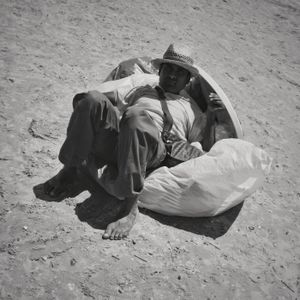 Resting beach vendor