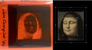 Mona Lisa photograph - original negative 
Peace Mona Lisa
AI photographs
The new Mona Lisa