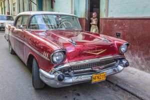 Restored, "Cherry" Chevy and Girl, Havana.