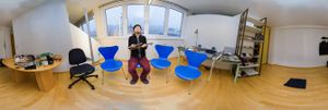 Mamoru, soundartist with his musical instruments