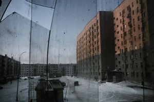 The town, once home to a thriving coal mining industry, is full of abandoned buildings that the government does not have funds to repair. The extremes in temperature (in winter it can get as cold as -40C) make the buildings unstable and liable to collapse