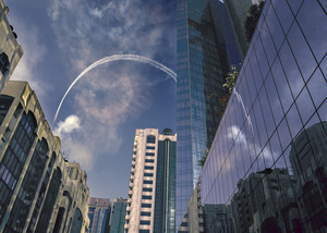 Aerobatic display over Abu Dhabi.