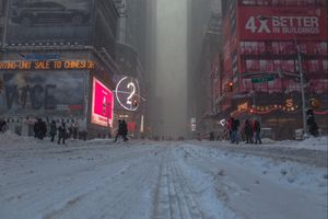 Blizzard in Times Square
