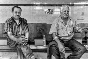 Drinking tea at the mosque, Üsküdar