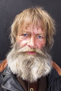 Portrait of a homeless man